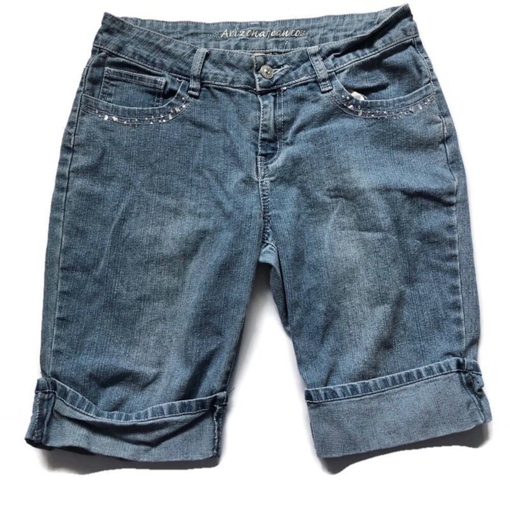 Arizona Jean Co. Girls Rhinestone Bermuda Shorts Size 16 Regular